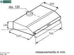 Máy hút mùi Pramie CL9B - 700 / CL9S - 700 (Cổ điển - Made in Thailand)