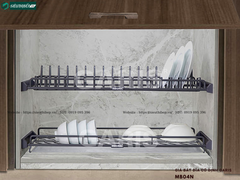 Giá bát đĩa cố định Garis MB04N (Nan quả trám (oval), thép cao cấp, bề mặt phủ nano 5 lớp, 2 tầng)