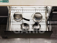 Giá xoong nồi Garis GP02C (Nan vuông, inox 304, bề mặt mạ chrome 5 lớp, dùng cho cánh kéo)