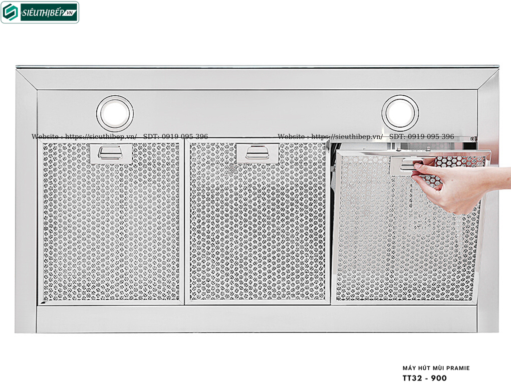 Máy hút mùi Pramie TT32 - 900 / TT32 - 700 (Áp tường, chữ T - Made in Thailand)