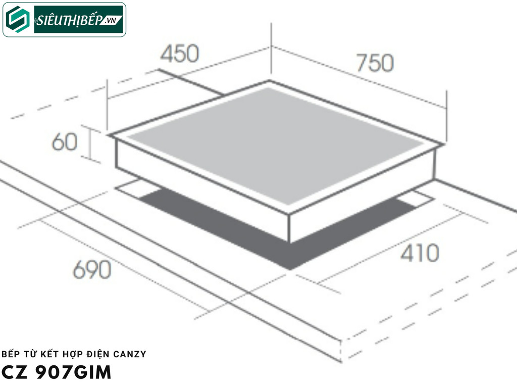 Bếp từ kết hợp điện Canzy CZ 907GIM (Made in Germany)