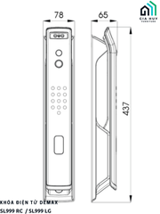 Khóa điện tử Demax SL999 RC  / SL999 LG nhận khuôn mặt FACE ID 3D thông minh