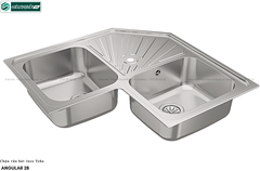 Chậu rửa bát Teka ANGULAR 2B (Inox 2 hộc 1 bàn chờ - Made in Spain)