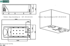 Bồn tắm massage Euroking EU – 1505 (Hệ thống massage, sủi khí và tạo thác)