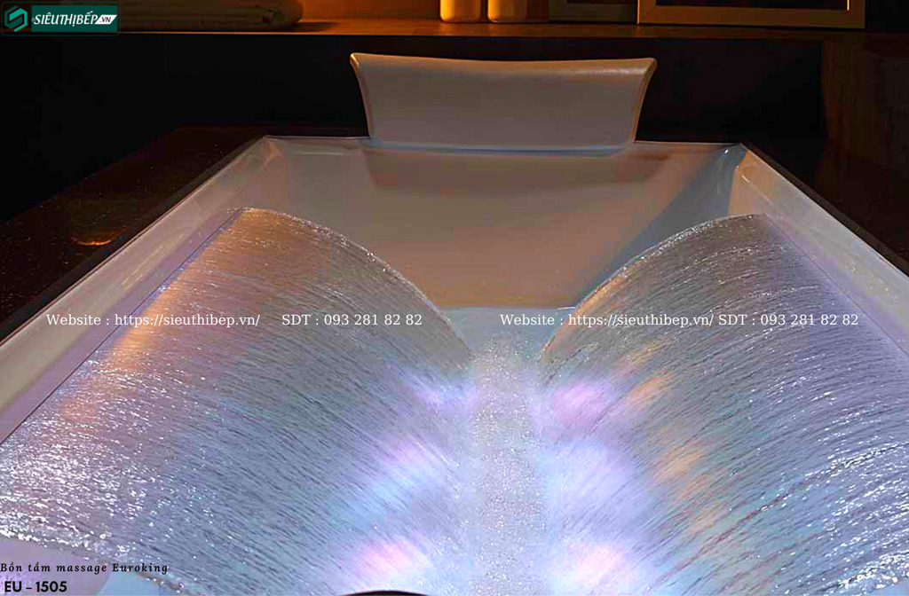 Bồn tắm massage Euroking EU – 1505 (Hệ thống massage, sủi khí và tạo thác)