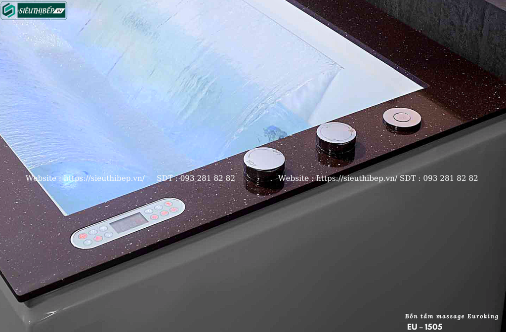 Bồn tắm massage Euroking EU – 1505 (Hệ thống massage, sủi khí và tạo thác)
