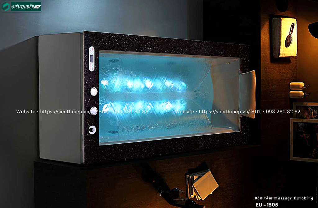 Bồn tắm massage Euroking EU – 1505 (Hệ thống massage, sủi khí và tạo thác)