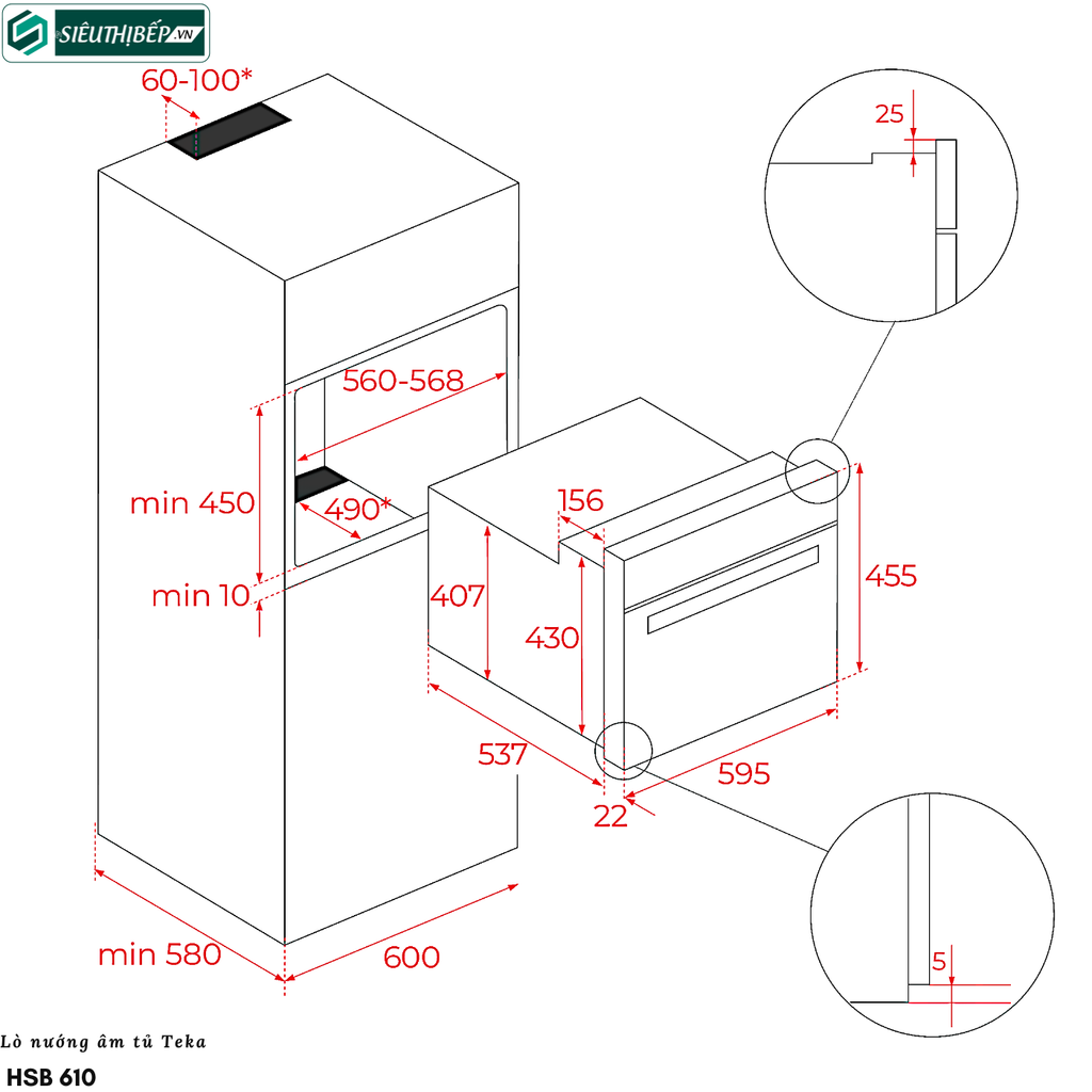 Lò kết hợp Teka HLC 847 SC (45 Lít - Hấp kết hợp nướng)