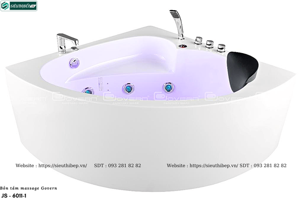 Bồn tắm massage Govern JS - 6011-1 (Bồn tắm massage, sục khí, đèn led)