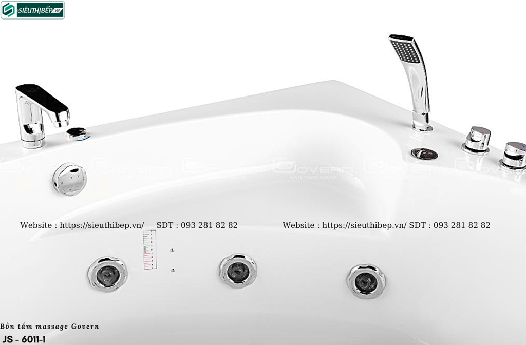 Bồn tắm massage Govern JS - 6011-1 (Bồn tắm massage, sục khí, đèn led)