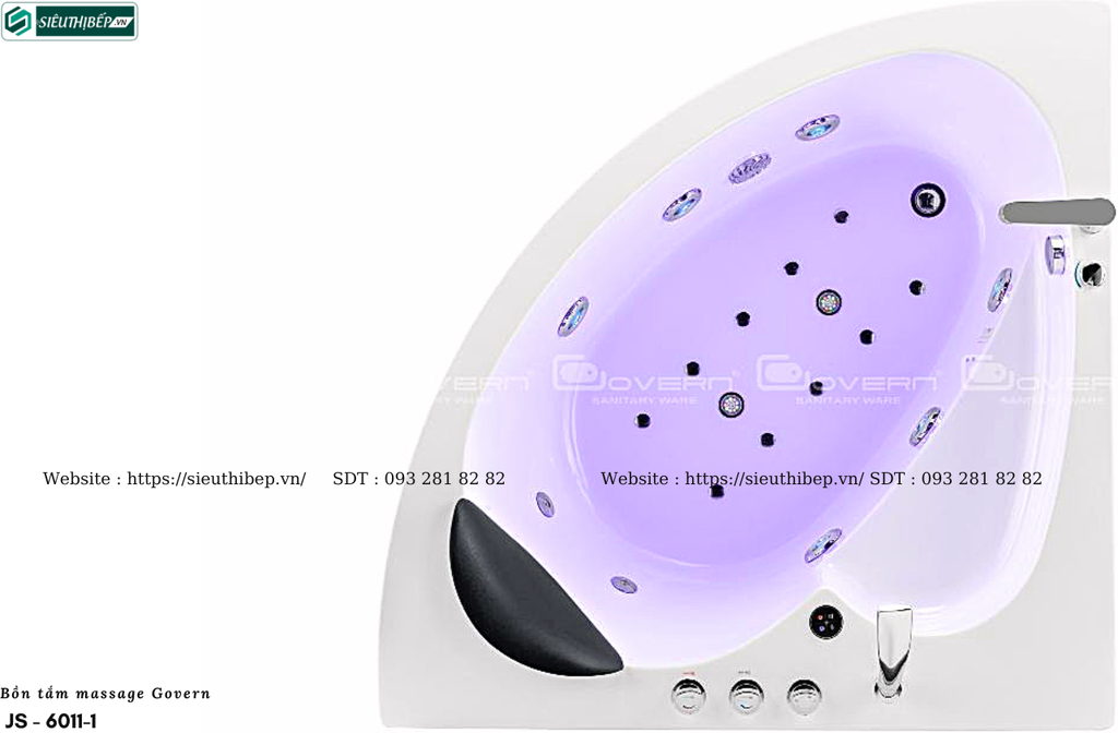 Bồn tắm massage Govern JS - 6011-1 (Bồn tắm massage, sục khí, đèn led)