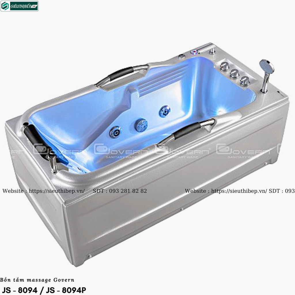 Bồn tắm massage Govern JS - 8094 / JS - 8094P (Bồn tắm massage, sục khí, đèn đổi màu)