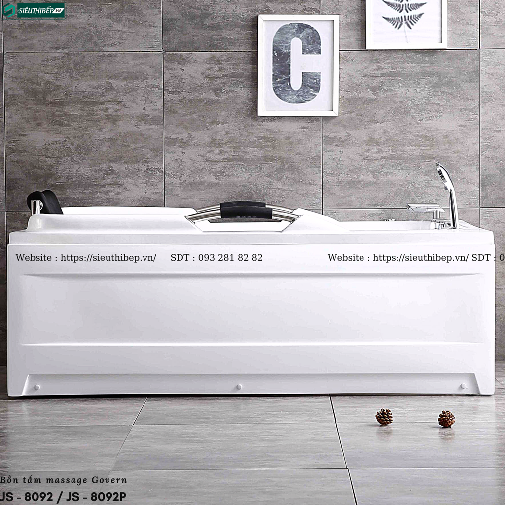 Bồn tắm massage Govern JS - 8092 / JS - 8092P (Bồn tắm massage, sục khí, đèn đổi màu)