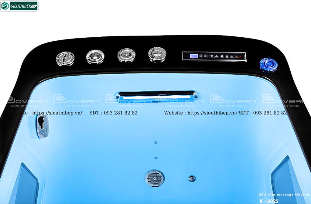Bồn tắm massage Govern K - 8022 (Bồn tắm Massage, sục khí, đèn đa sắc)