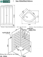 Phòng tắm xông hơi ướt Nofer NG - 2950A (Công nghệ Châu Âu)