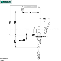 Vòi rửa bát Teka OS 210 (Mạ chrome - 3 đừơng nước nóng, lạnh, RO)