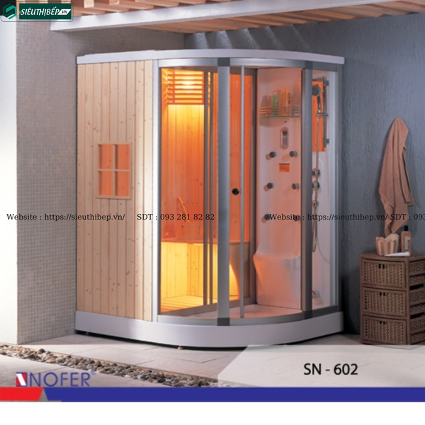 Phòng tắm xông hơi khô kết hợp ướt Nofer SN - 602R (Công nghệ Châu Âu)