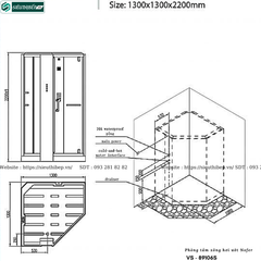 Phòng tắm xông hơi ướt Nofer VS - 89106S (Black / White)