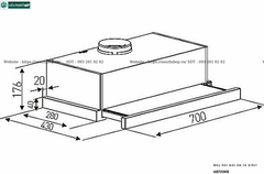 Máy hút mùi Arber AB700KB (Âm tủ)