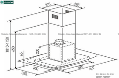 Máy hút mùi đảo Arber AB700Y / AB900Y (Treo độc lập - Chữ T)