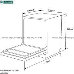 Máy rửa bát Arber ABMRB14A (Độc lập - 14 bộ bát đĩa Châu Âu)