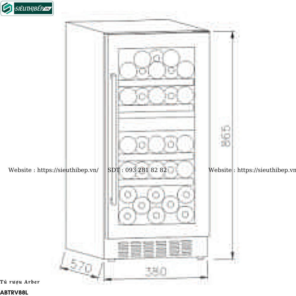 Tủ rượu Arber ABTRV88L (88 Lít - 31 chai)