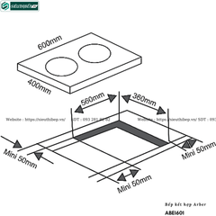 Bếp kết hợp Arber ABEI601 (Từ kết hợp điện - 2 vùng nấu)