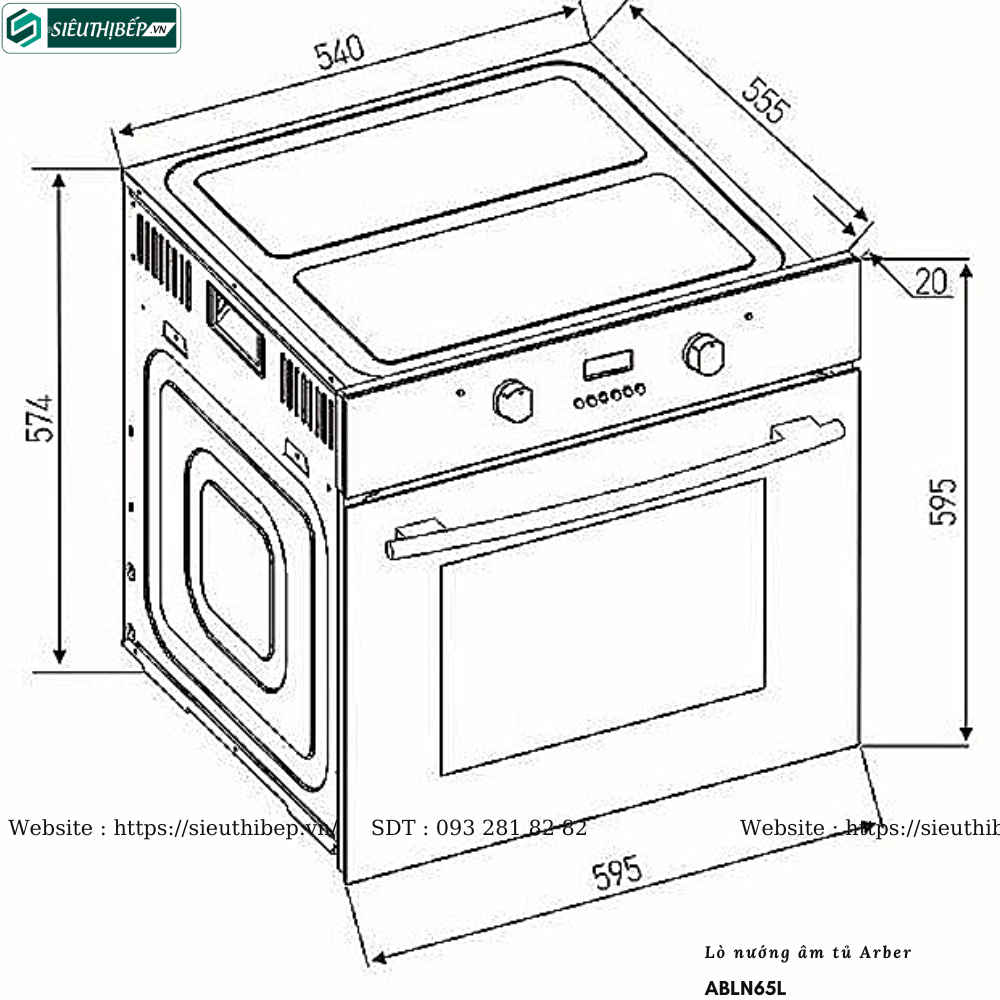 Lò nướng Arber ABLN65L (Âm tủ - 65 Lít)