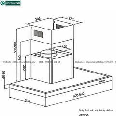 Máy hút mùi Arber AB900X (Áp tường - Chữ T)