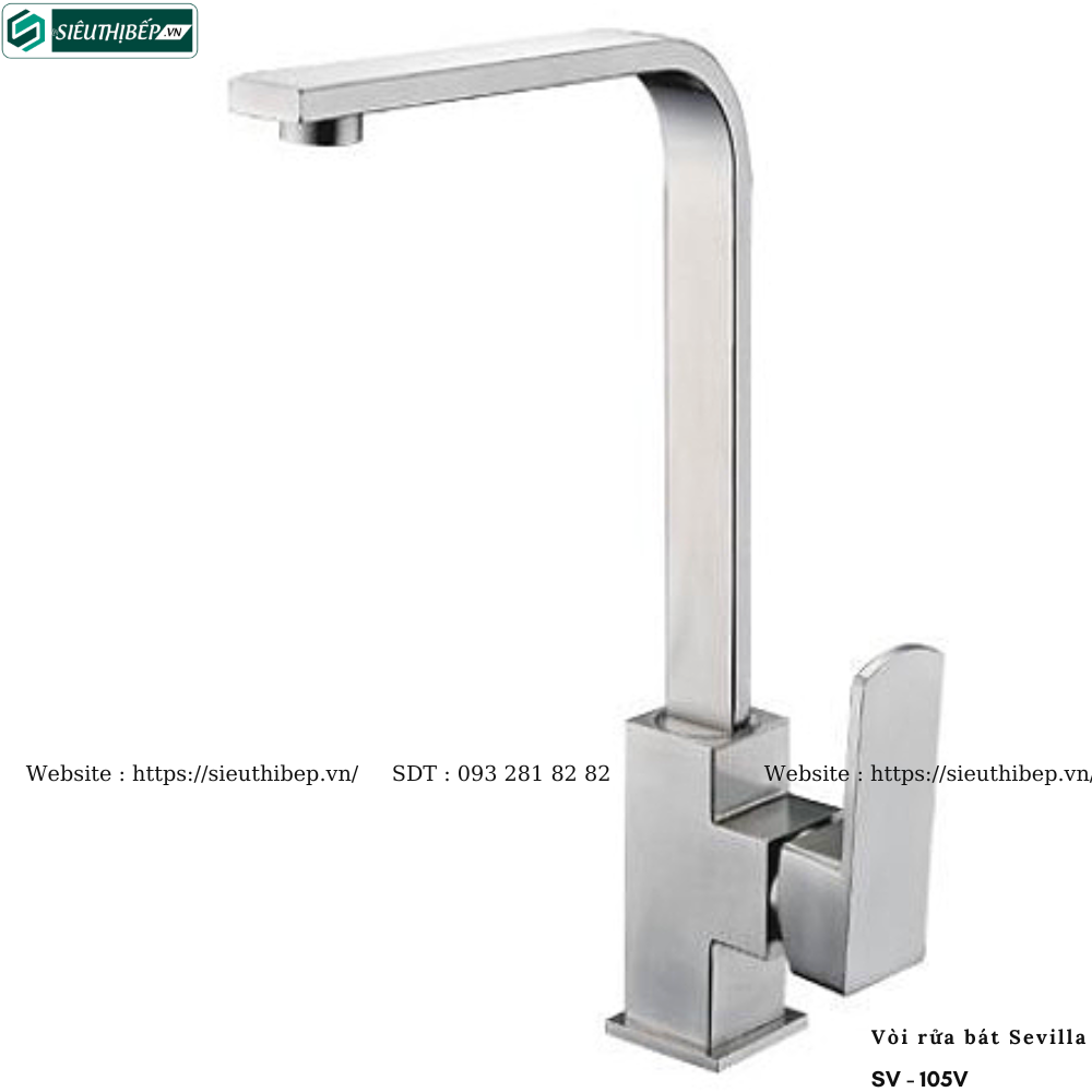 Vòi rửa bát Sevilla SV - 105V / SV - 105B (Inox - Vòi nóng lạnh)