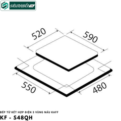 Bếp từ kết hợp điện Kaff KF - S48QH (3 vùng nấu Inverter tiết kiệm điện)