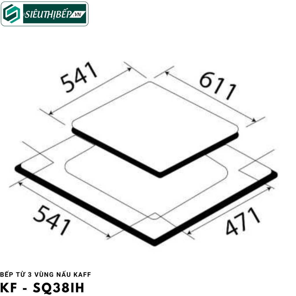 Bếp từ Kaff KF - SQ38IH (3 vùng nấu- Inverter tiết kiệm điện)