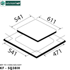 Bếp từ Kaff KF - SQ38IH (3 vùng nấu- Inverter tiết kiệm điện)