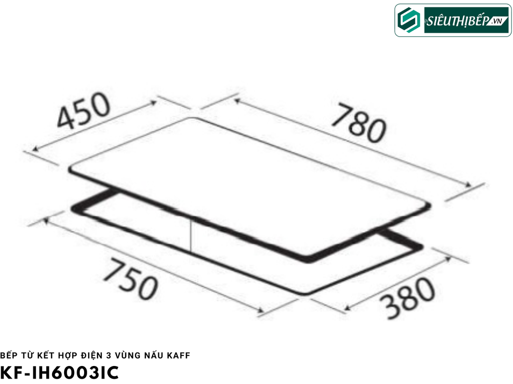 Bếp từ kết hợp điện Kaff KF - IH6003IC (3 vùng nấu - Inverter tiết kiệm điện )