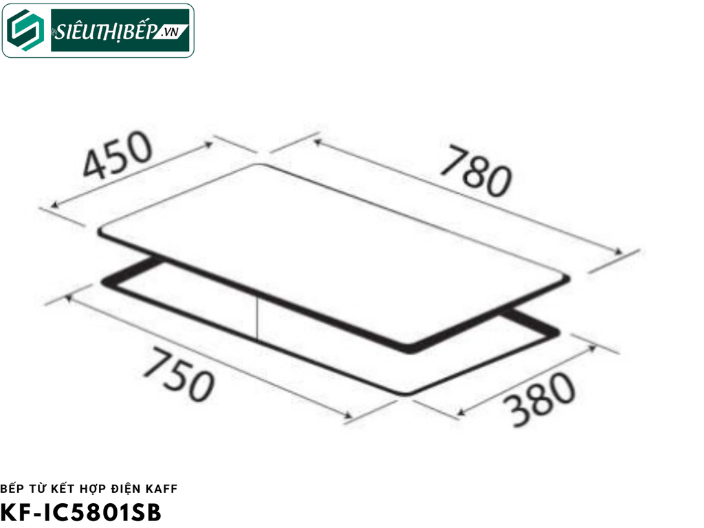 Bếp từ kết hợp điện Kaff KF - IC5801SB Inverter tiết kiệm điện