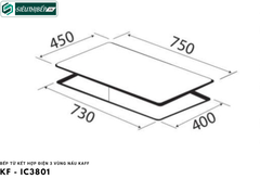Bếp từ kết hợp điện Kaff KF - IC3801 (3 vùng nấu - Inverter tiết kiệm điện )