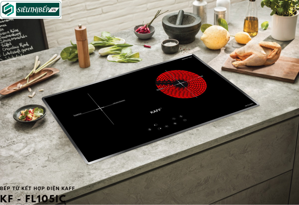Bếp từ kết hợp điện Kaff KF - FL105IC Inverter tiết kiệm điện