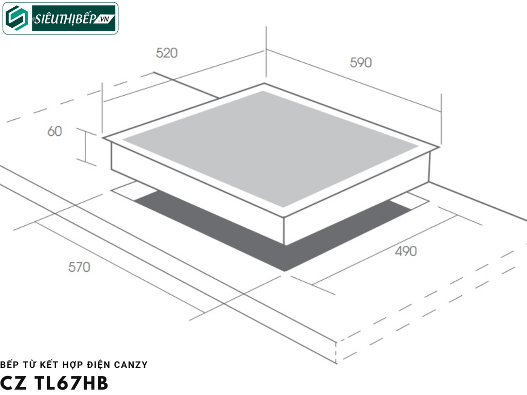 Bếp từ kết hợp điện Canzy CZ TL 67HB Inverter tiết kiệm điện