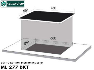 Bếp từ kết hợp điện D'mestik ML 277 DKT Inverter tiết kiệm điện