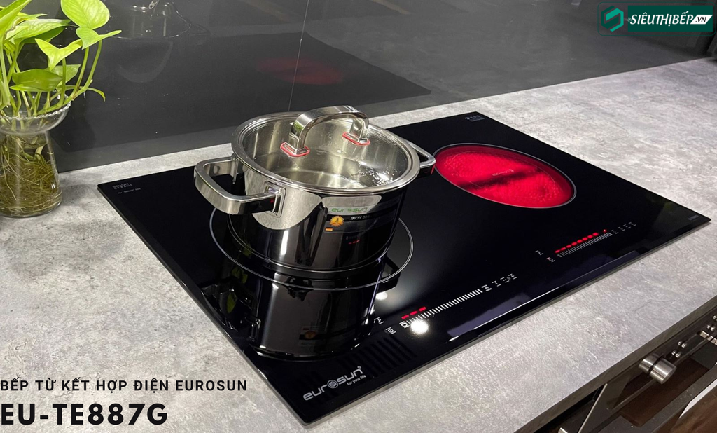 Bếp từ kết hợp điện Eurosun EU - TE 887G Inverter tiết kiệm điện