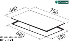 Bếp gas Kaff KF - 321 (3 vùng nấu)