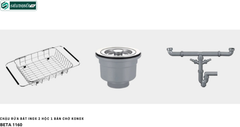 Chậu rửa bát Konox Beta 1160 (Inox 2 hộc 1 bàn chờ)
