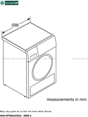 Máy sấy Bosch HMH WTW85400SG - Serie 6 (9Kg  - Tụ hơi & bơm nhiệt)