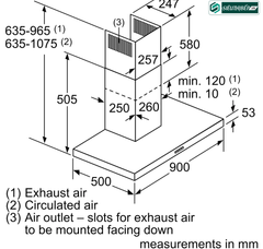 Máy hút mùi Bosch HMH DWB97DM50B - Serie 4 (Áp tường chữ T)