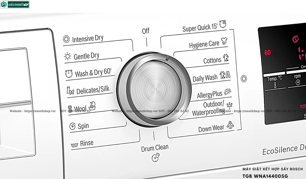 Máy giặt kết hợp sấy Bosch TGB WNA14400SG - Serie 4 (9/6Kg)