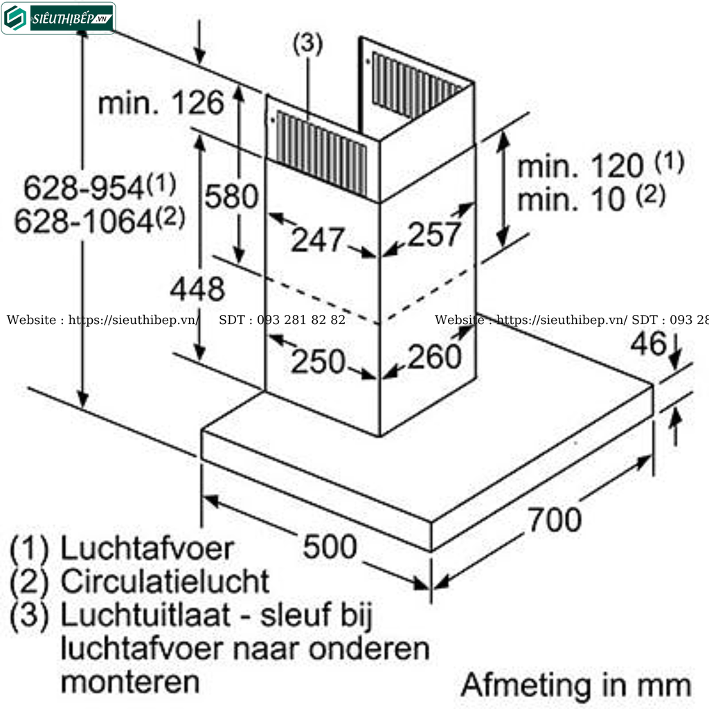 Máy hút mùi Bosch TGB DWB77CM50 - Serie 6 (Áp tường, chữ T - Made in Germany)