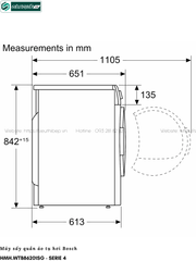 Máy sấy tụ hơi Bosch HMH WTB86201SG - Serie 4 (8Kg)