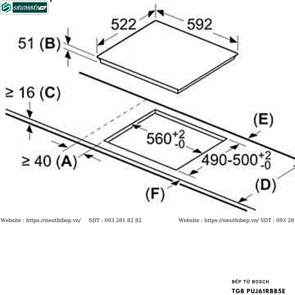 Bếp từ Bosch TGB PUJ61RBB5E - Serie 4 (3 vùng nấu - Made in Spain)