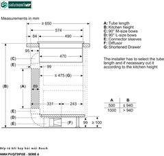 Bếp từ kết hợp hút mùi Bosch HMH PVQ731F15E - Serie 6 (Made in Spain)