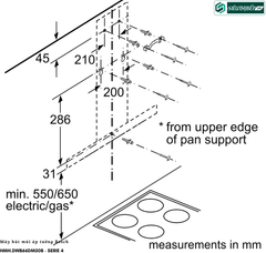 Máy hút mùi Bosch HMH DWB66DM50B - Serie 4 (Áp tường chữ T)